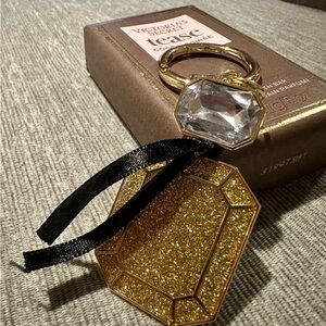 Victoria's Secret Tease Bath Bar AND Gold Glitter Perfume Bottle Key Chain